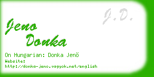 jeno donka business card