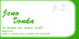 jeno donka business card
